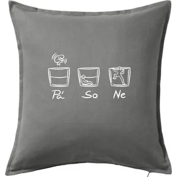 Polštář Pátek sobota neděle panák - Polštář 50x50 - 50x50 - Pouze potah ( Tmavě šedý melír )