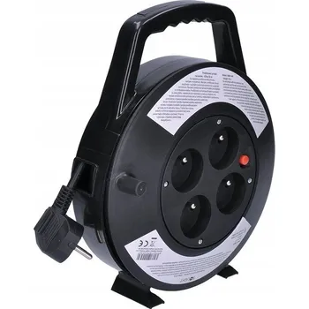 Napájecí kabel Prodlužovací Kabel na bubnu Solight 10 m, 4 ks, černý