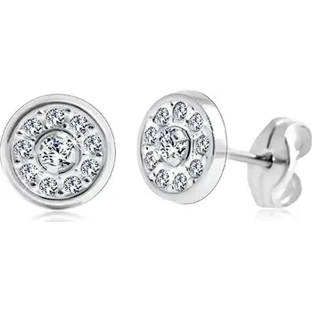 Náušnice Náušnice v bílém 14K zlatě - kruh vykládaný čirými zirkony