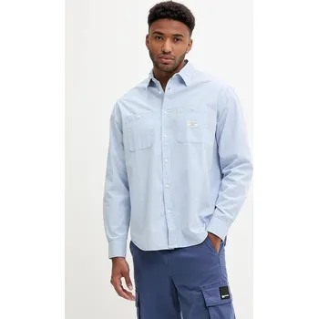 Pánská košile Bavlněná košile Guess Jeans pánská, černá barva, regular, s klasickým límcem, M4YH37 WGCF1 M4YH37.WGCF1 05X, vel. XL