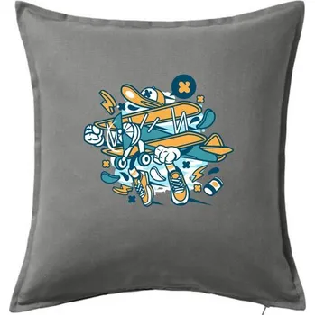 Polštář Eroplaňák - Polštář 50x50 - 50x50 - Pouze potah ( Tmavě šedý melír )