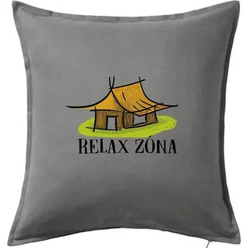 Polštář Relax zóna chalupa - Polštář 50x50 - 50x50 - Pouze potah ( Tmavě šedý melír )
