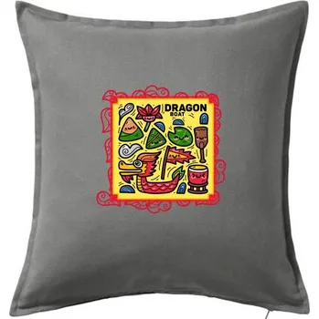 Polštář Dračí lodě ikony - Polštář 50x50 - 50x50 - Včetně výplně ( Tmavě šedý melír )