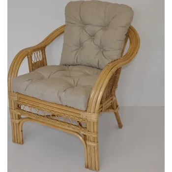 Axin Trading s.r.o. Ratanové křeslo Rio De Janeiro medové - polstr tmavě béžový melír