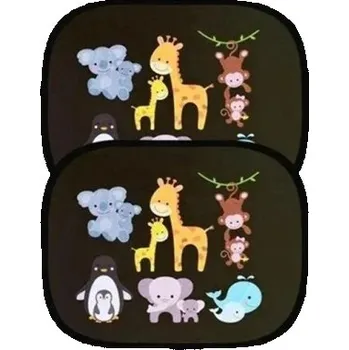 Stínítko do auta Sluneční clona do auta 2 ks 36x44 cm Čelní a boční kryt z PVC High-tech adsorpční látka Ochrana proti slunci Autopříslušenství pro děti i dospělé