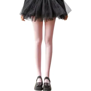 Dámské ponožky Dámské elastické punčocháče s vysokým pasem Průsvitné elegantní punčochy Tvarující spodní prádlo Módní doplněk k šatům růžová