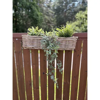 Květináč Závěsný ratanový květináč na kovové háčky