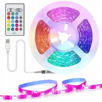 LED osvětlení LED pásek RGB 2M USB podsvícení pozadí 16 barev 4 režimy dálkové ovládání