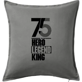 Polštář Hero, Legend, King x Queen 1975 - Polštář 50x50 - 50x50 - Pouze potah ( Tmavě šedý melír )