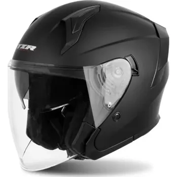 Helma na motorku Otevřená helma na motorku/skútr TXR City černá matná, se sluneční clonou