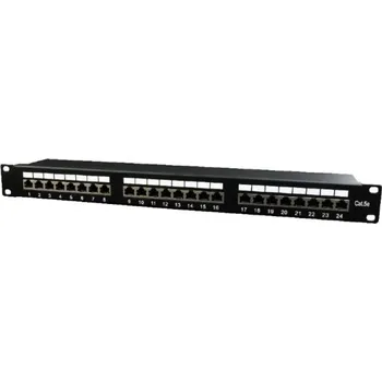 Patch panel GEMBIRD 19'' patch panel, 24-portový, Cat.5e, stíněný, 1U NPP-C524-002