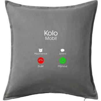 Polštář Kolo volá - Polštář 50x50 - 50x50 - Pouze potah ( Tmavě šedý melír )