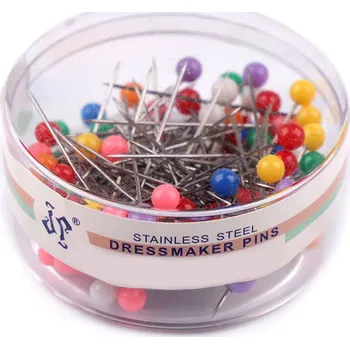 Špendlíky s plastovou hlavičkou délka 32 mm, malé, mix