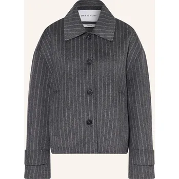 Dámský blejzr Mrs & Hugs Dámská Bunda Hranatého Střihu, tmavě šedá / světle...