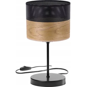 Stojací lampa Noční Lampa Stolní BOHO DÝHA SVĚTLÝ DUB ČERNÁ Edison E27 LED