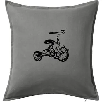 Polštář Tříkolka dětská - Polštář 50x50 - 50x50 - Včetně výplně ( Tmavě šedý melír )