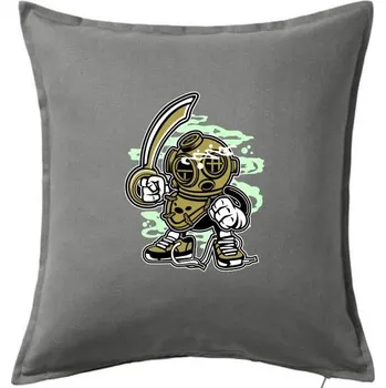 Polštář Nebojácňák potapěč - Polštář 50x50 - 50x50 - Pouze potah ( Tmavě šedý melír )