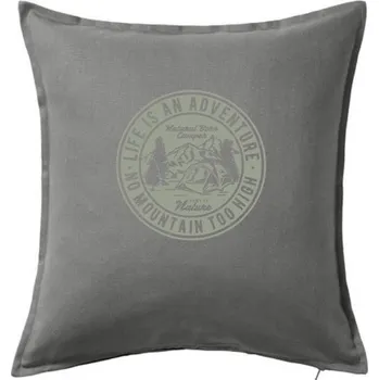 Polštář Life Is An Adventure - Polštář 50x50 - 50x50 - Včetně výplně ( Tmavě šedý melír )