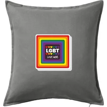 Polštář Love wins čtverec - Polštář 50x50 - 50x50 - Včetně výplně ( Tmavě šedý melír )