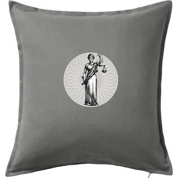 Polštář Themis bohyně spravedlnosti - Polštář 50x50 - 50x50 - Pouze potah ( Tmavě šedý melír )