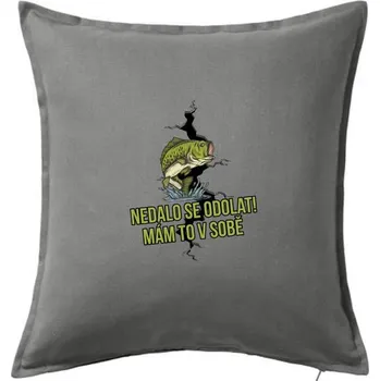 Polštář Nedalo se odolat, mám to v sobě rybář - Polštář 50x50 - 50x50 - Pouze potah ( Tmavě šedý melír )