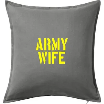 Polštář Army Wife - Polštář 50x50 - 50x50 - Včetně výplně ( Tmavě šedý melír )