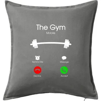 Polštář The Gym Mobile - Polštář 50x50 - 50x50 - Pouze potah ( Tmavě šedý melír )