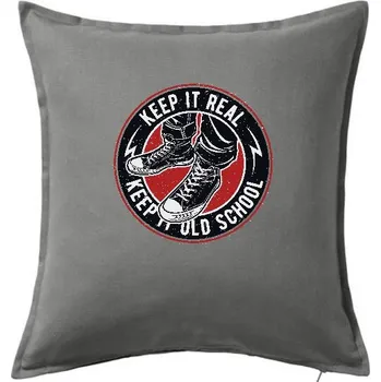Polštář Keep It Old School - Polštář 50x50 - 50x50 - Pouze potah ( Tmavě šedý melír )