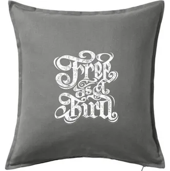 Polštář Free as a bird - Polštář 50x50 - 50x50 - Včetně výplně ( Tmavě šedý melír )