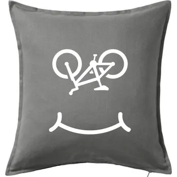 Polštář Kolo úsměv - Polštář 50x50 - 50x50 - Pouze potah ( Tmavě šedý melír )
