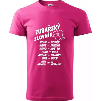 Pánské tričko Zubařský slovník - Klasické pánské triko vyšší gramáže - XL ( Purpurová )