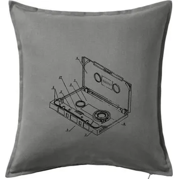 Polštář Nákres MC kazeta - Polštář 50x50 - 50x50 - Pouze potah ( Tmavě šedý melír )