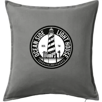 Polštář Ocean Side Light House - Polštář 50x50 - 50x50 - Pouze potah ( Tmavě šedý melír )