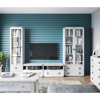 Obývací stěna INDIANA borovice bílá obývací pokoj