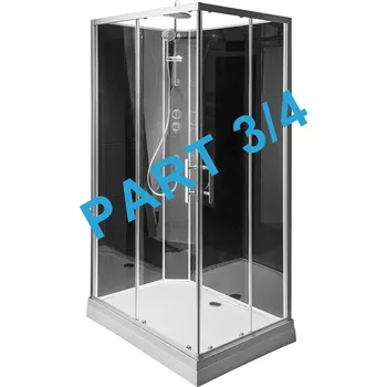 Aqualine GRANVIK sprchový box 800x1200x2180mm komponent 3/4 zadní tmavé sklo 19-120-09-12-00