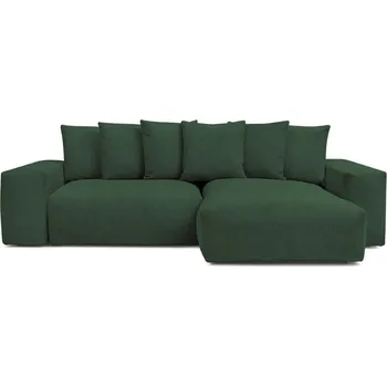 Pohovka Zelená manšestrová rozkládací/s úložným prostorem rohová pohovka Voltaire – Bobochic Paris ID_1780966