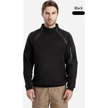 Pánská mikina Taktická pánská mikina z polar flísu s dlouhým rukávem Barva: Černá, Velikost: L