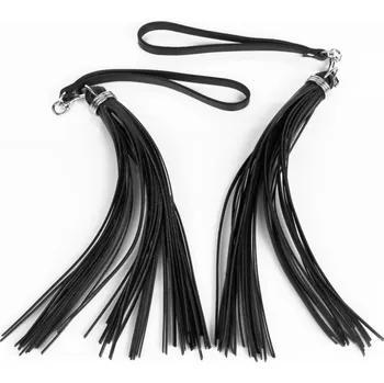 Pánské erotické prádlo Whips Primal Bond Double Trouble Flogger Black, 2 malé kožené důtky
