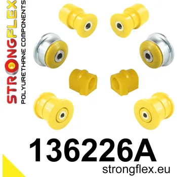 Silentblok nápravy 136226A: Strongflex Sada silentbloků předního zavěšení a zadního nosníku varianta SPORT 18mm