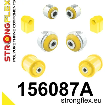 Silentblok nápravy 156087A: Strongflex Sada silentbloků předního zavěšení a zadního nosníku varianta SPORT Custom