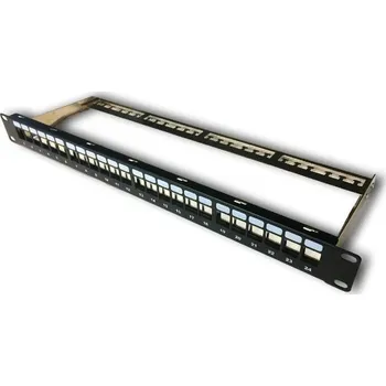 Patch panel DATACOM Patch panel 19" neosazený 24 port 1U BK / VL