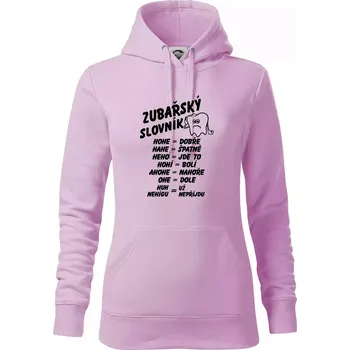 Dámská mikina Zubařský slovník - Mikina dámská Cape s kapucí - S ( Orchid )
