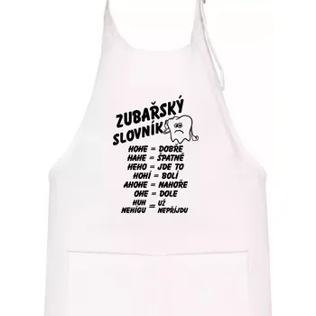Kuchyňská zástěra Zubařský slovník - Dětská zástěra na vaření - Univerzální velikost ( Bílá )