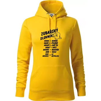 Dámská mikina Zubařský slovník - Mikina dámská Cape s kapucí - XS ( Žlutá )