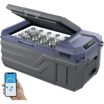 Autochladnička Autochladnička VEVOR, 12V autochladnička, 15l přenosná mraznička s jednou zónou, nastavitelný rozsah -4℉-68℉, kompresorová chladnička 12/24V DC a 100-240V AC pro venkovní použití, kempování, obytné vozy