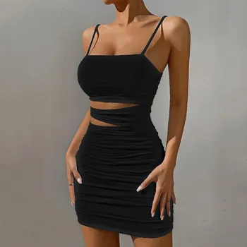 Dámské šaty šaty bez ramínek – mini s otevřenými zády, bodycon střih Barva: Černá, Velikost: XL