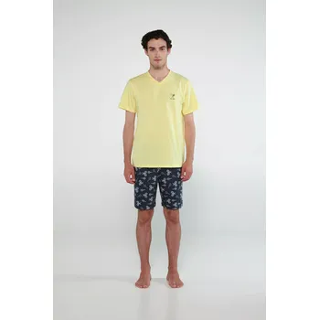 Pánské pyžamo Vamp - Pyžamo s krátkými rukávy 20640 - Vamp yellow iris M