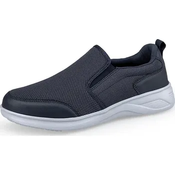 Pánské mokasíny slip-on mokasíny – prodyšné sportovní boty do města a na loď Barva: Tmavě Modrá, Velikost: 39