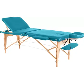 Masážní stůl Dřevěné masážní lehátko Lipt D-05V tyrkysové 195x70 cm, 16,5 kg