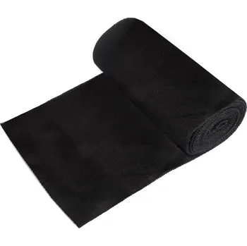 Elastický bavlněný náplet žebrovaný šíře 14 cm - 3 (90 cm) černá